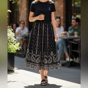 WD.NY Embroidered Sequin Skirt